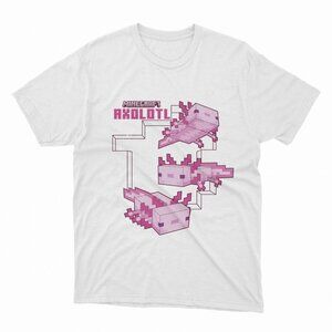 (NEW) Pink Axolotl Pond White T-Shirt
